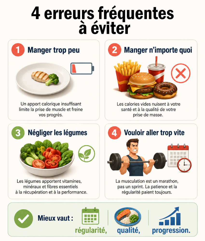 Les 4 erreurs à éviter pour la prise de masse
