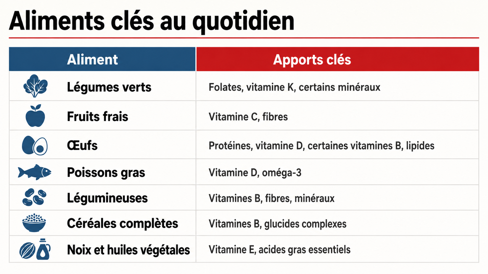 Aliments clés